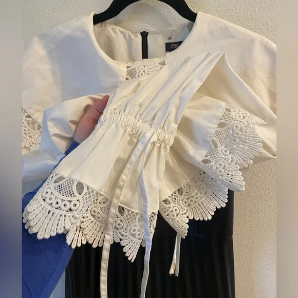 River Island Black and White Formal Dress with Lace - Picture 5 of 8